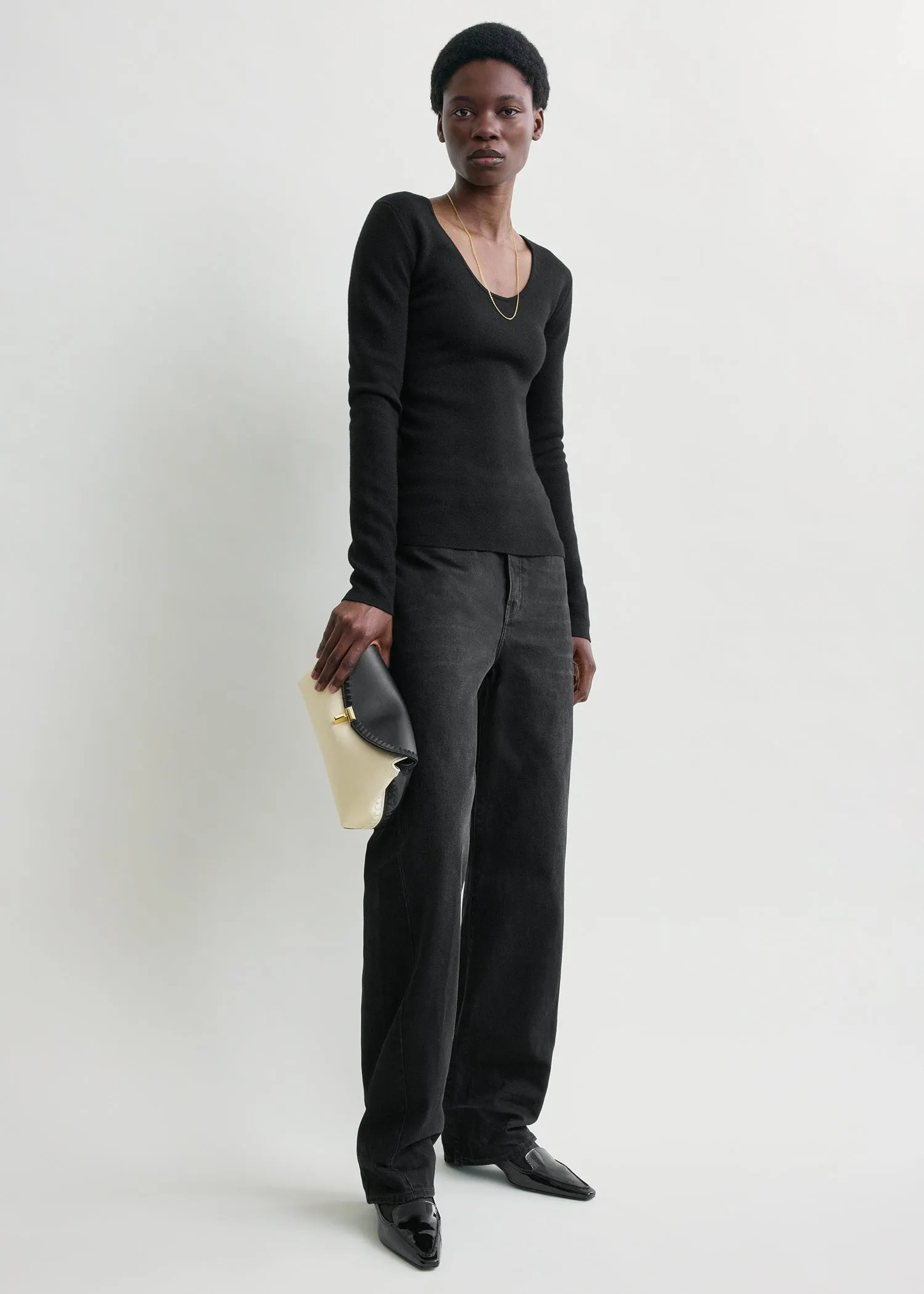 Merino knit top black sold by Toteme