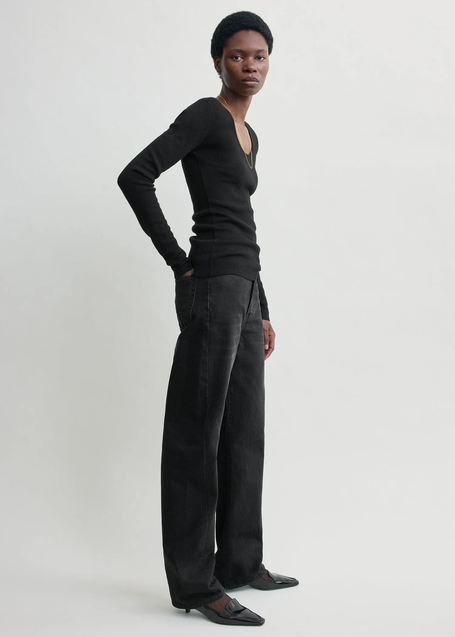 Merino knit top black sold by Toteme product image thumbnail 2