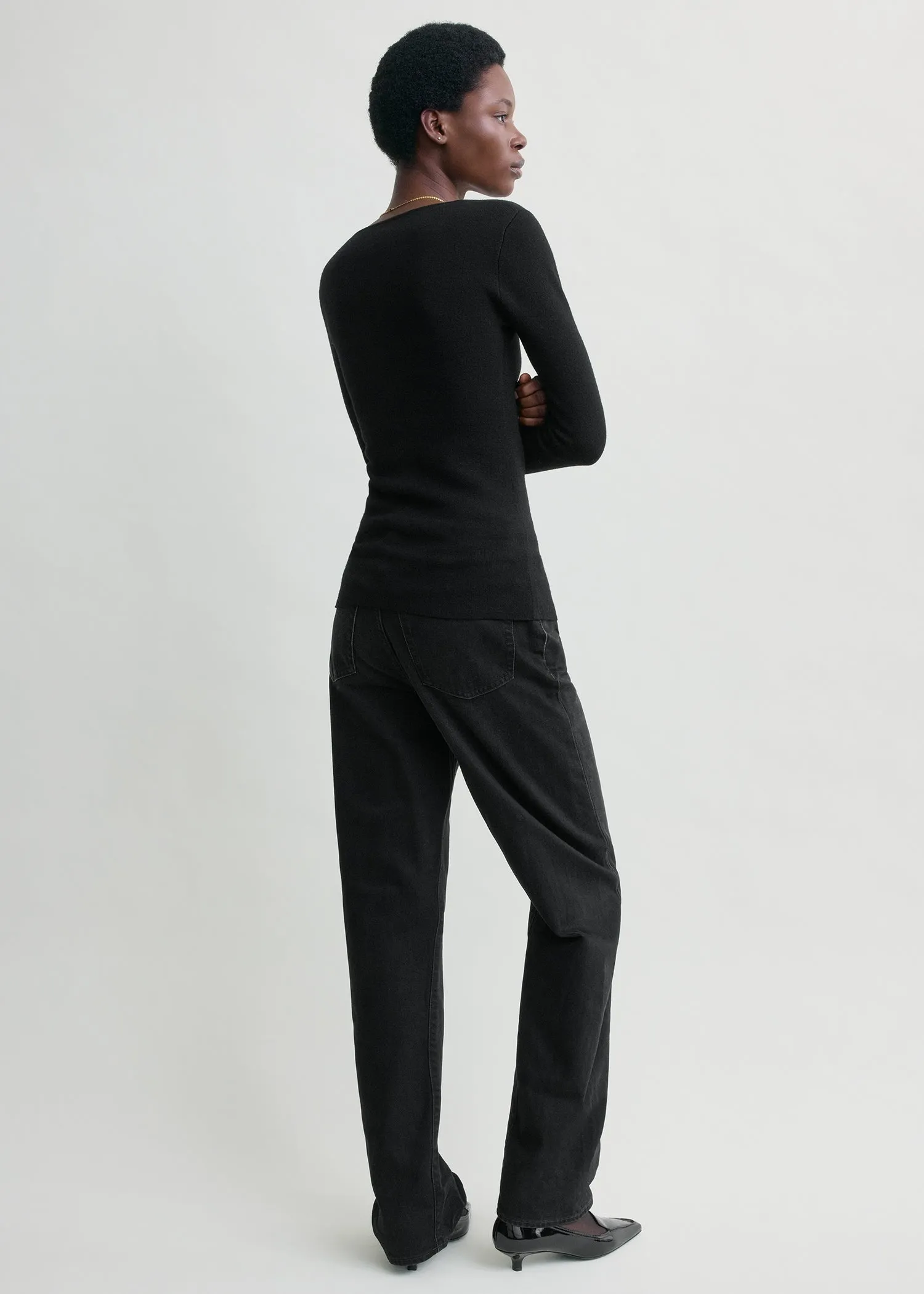 Merino knit top black sold by Toteme product image thumbnail 3