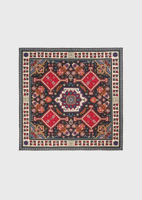 Winter blanket scarf navy/red sold by Toteme