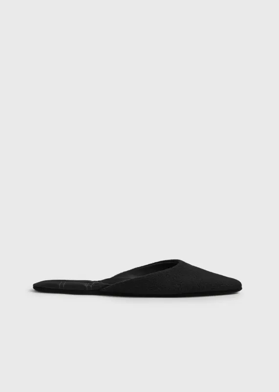 Wool-cashmere lounge slippers black sold by Toteme