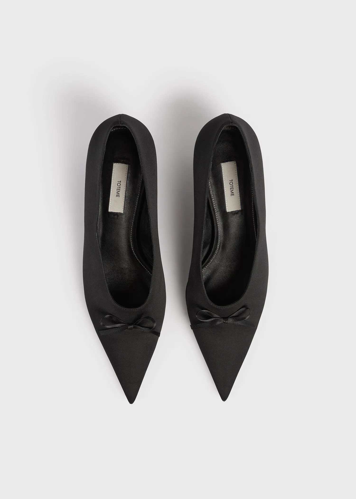 Bow satin kitten pumps black sold by Toteme product image thumbnail 4