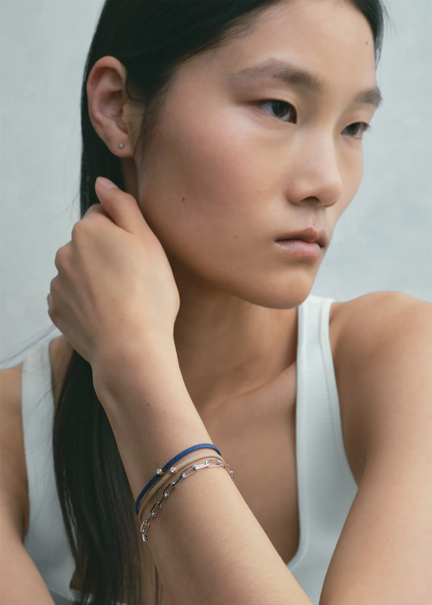 Mini diamond bracelet blue/gold sold by Toteme product image thumbnail 2