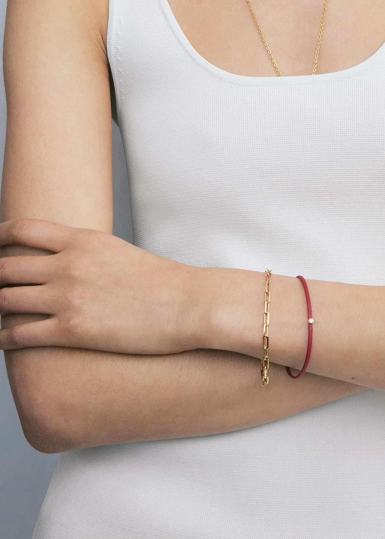 Mini diamond bracelet red/gold sold by Toteme product image thumbnail 2