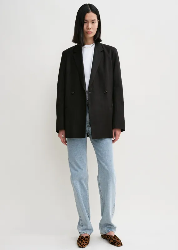 Double-breasted slit blazer black sold by Toteme