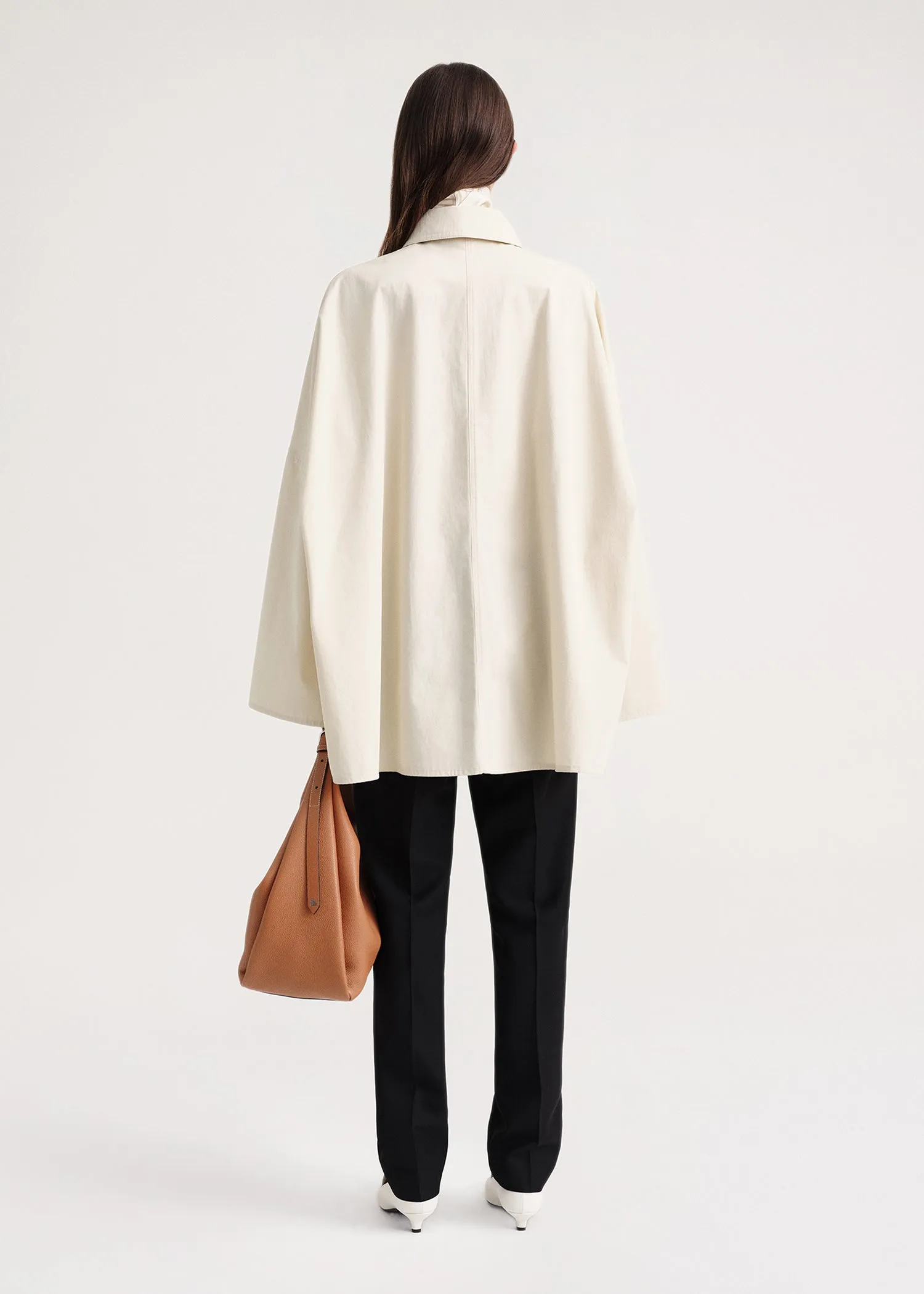 Washed cotton overshirt jacket vanilla sold by Toteme product image thumbnail 3