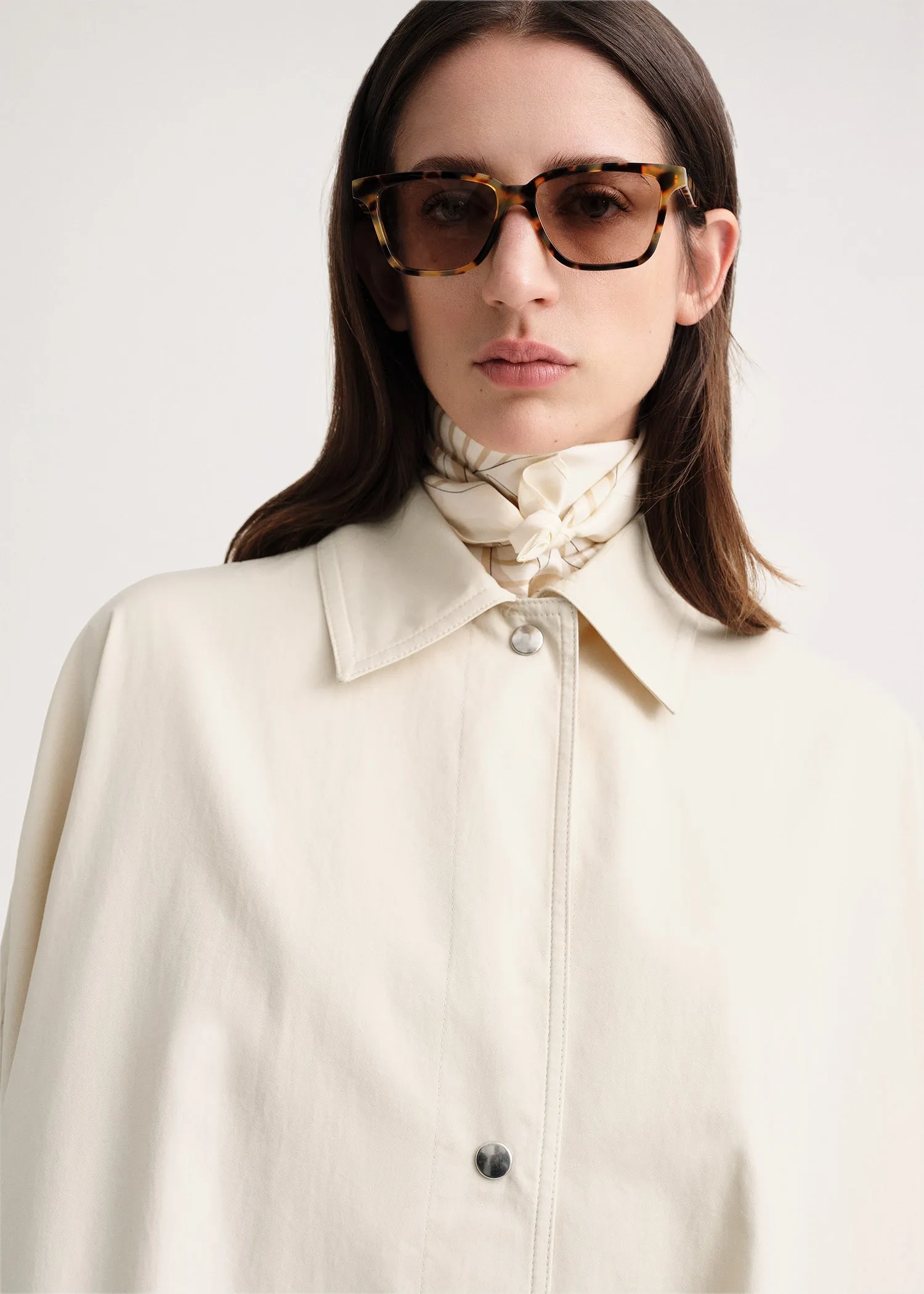 Washed cotton overshirt jacket vanilla sold by Toteme product image thumbnail 5