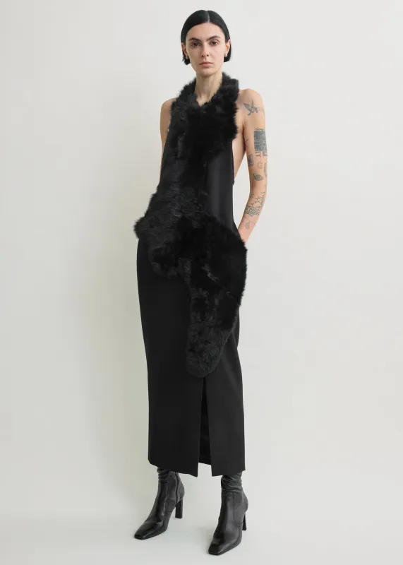 Shearling appliqué dress black made by Toteme