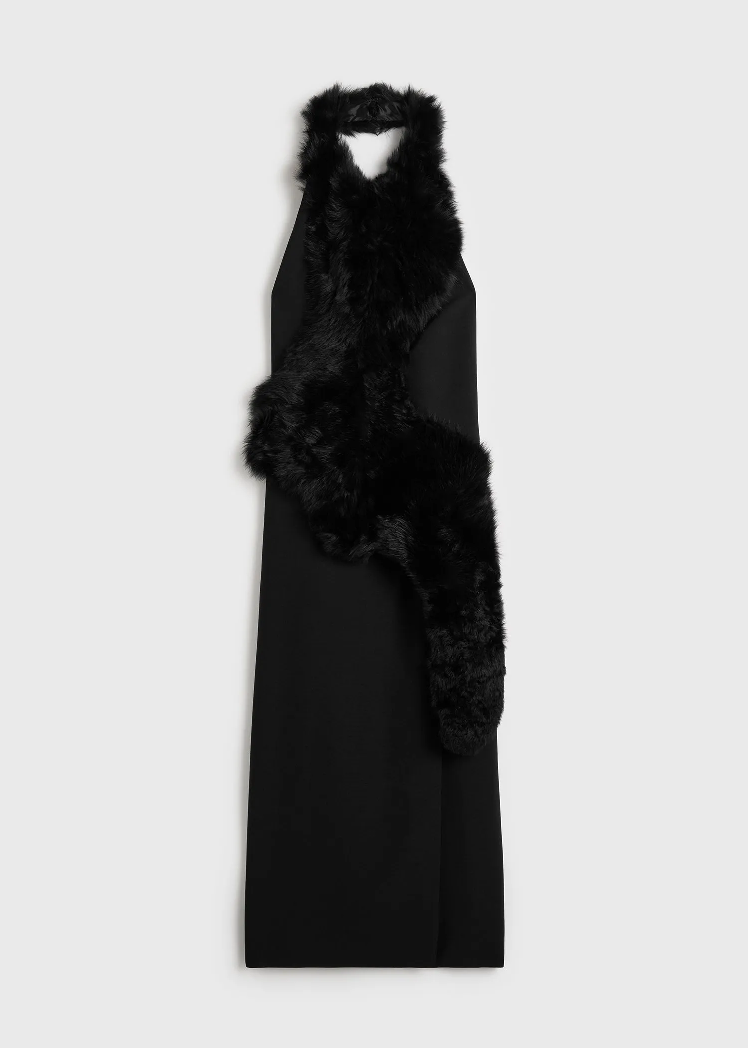 Shearling appliqué dress black sold by Toteme product image thumbnail 5
