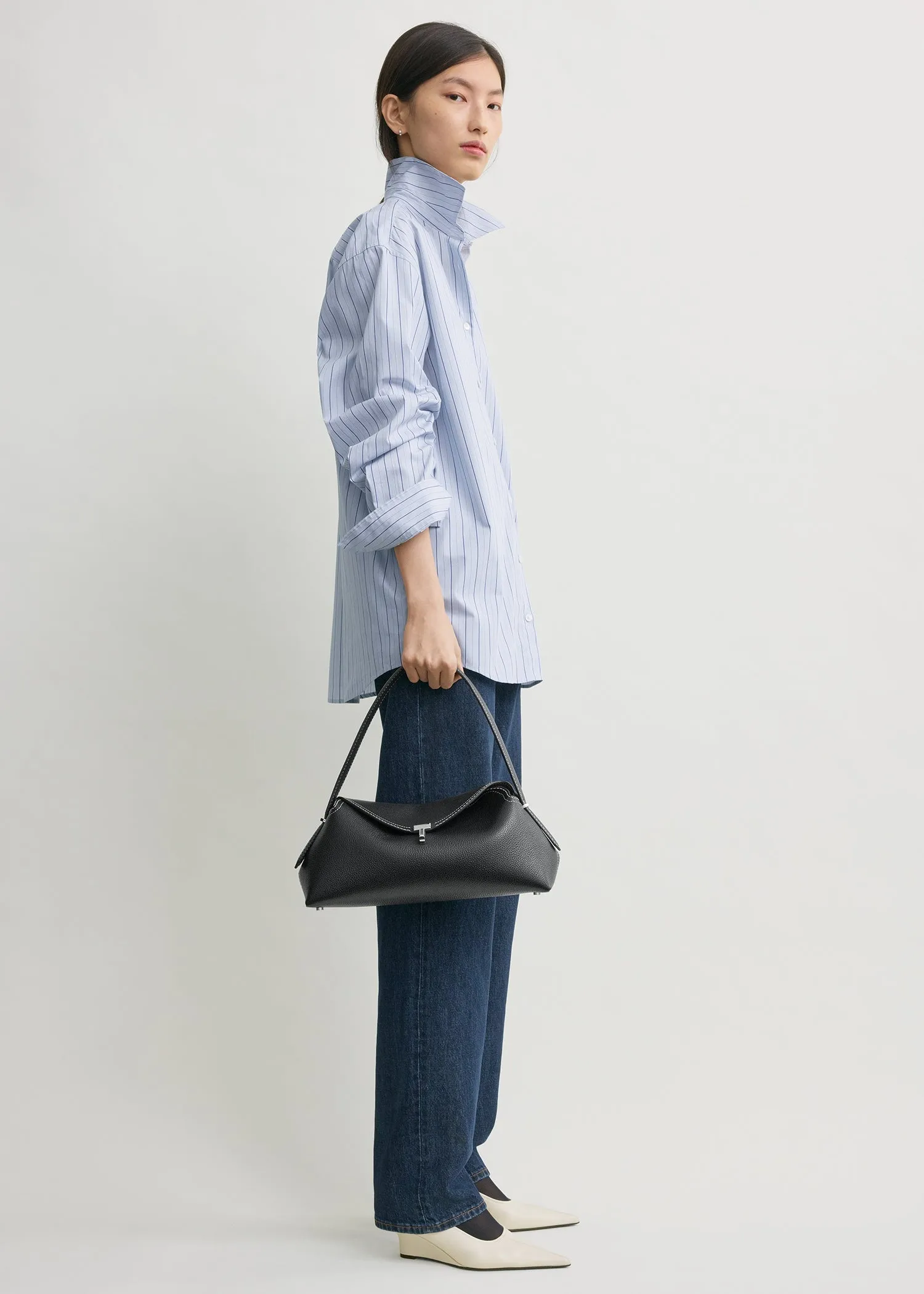 T-lock grained-leather shoulder black sold by Toteme product image thumbnail 2