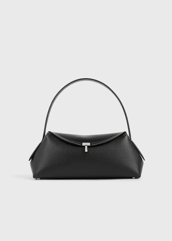 T-lock grained-leather shoulder black made by Toteme
