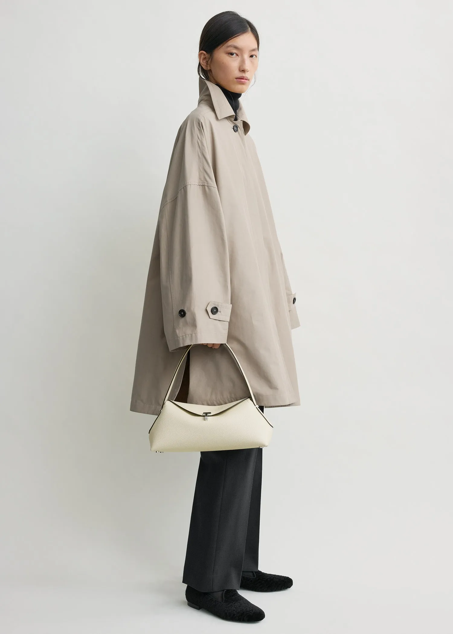 T-lock grained-leather shoulder milk sold by Toteme product image thumbnail 2