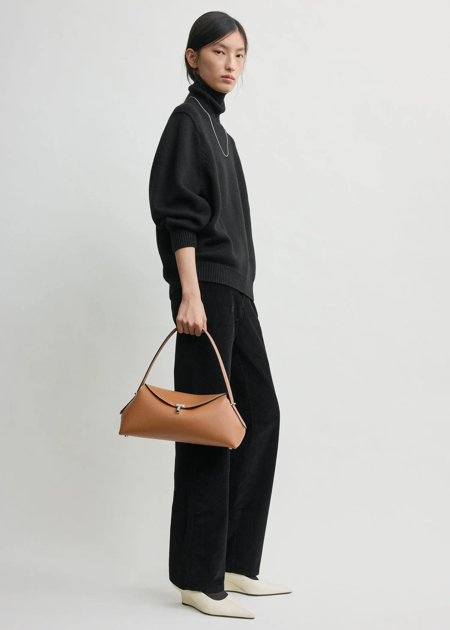 T-lock grained-leather shoulder tan sold by Toteme product image thumbnail 2