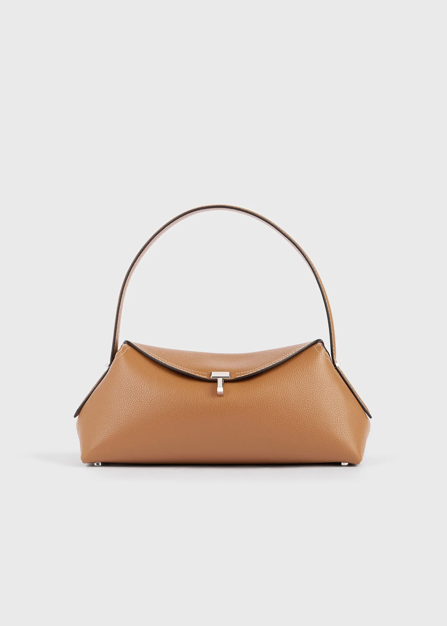 T-lock grained-leather shoulder tan sold by Toteme