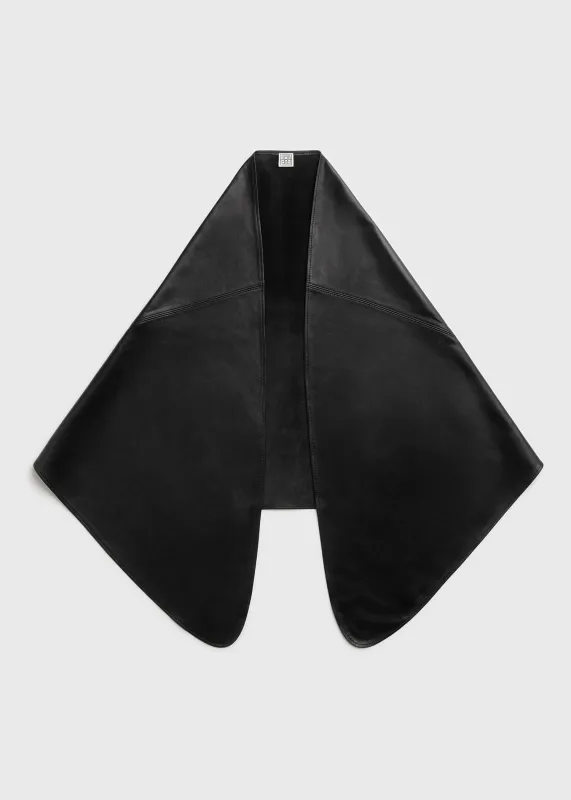 Big leather scarf black sold by Toteme