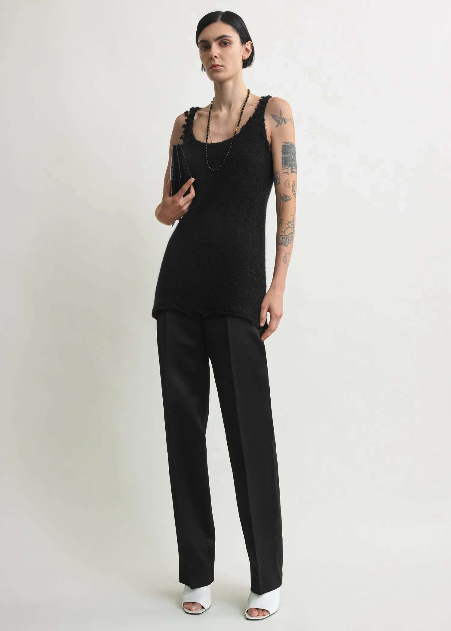 Mohair knit tank black sold by Toteme