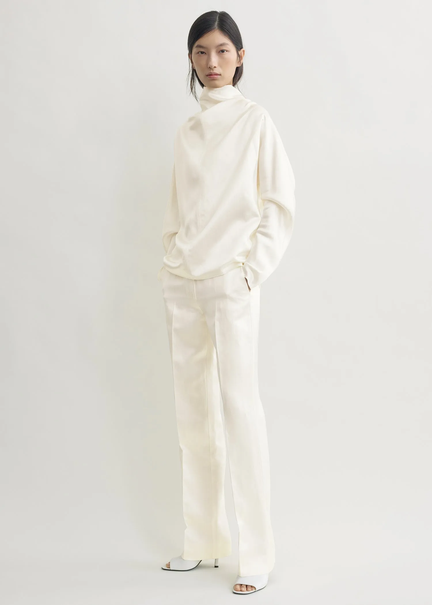 Cowl neck blouse white sold by Toteme product image thumbnail 2