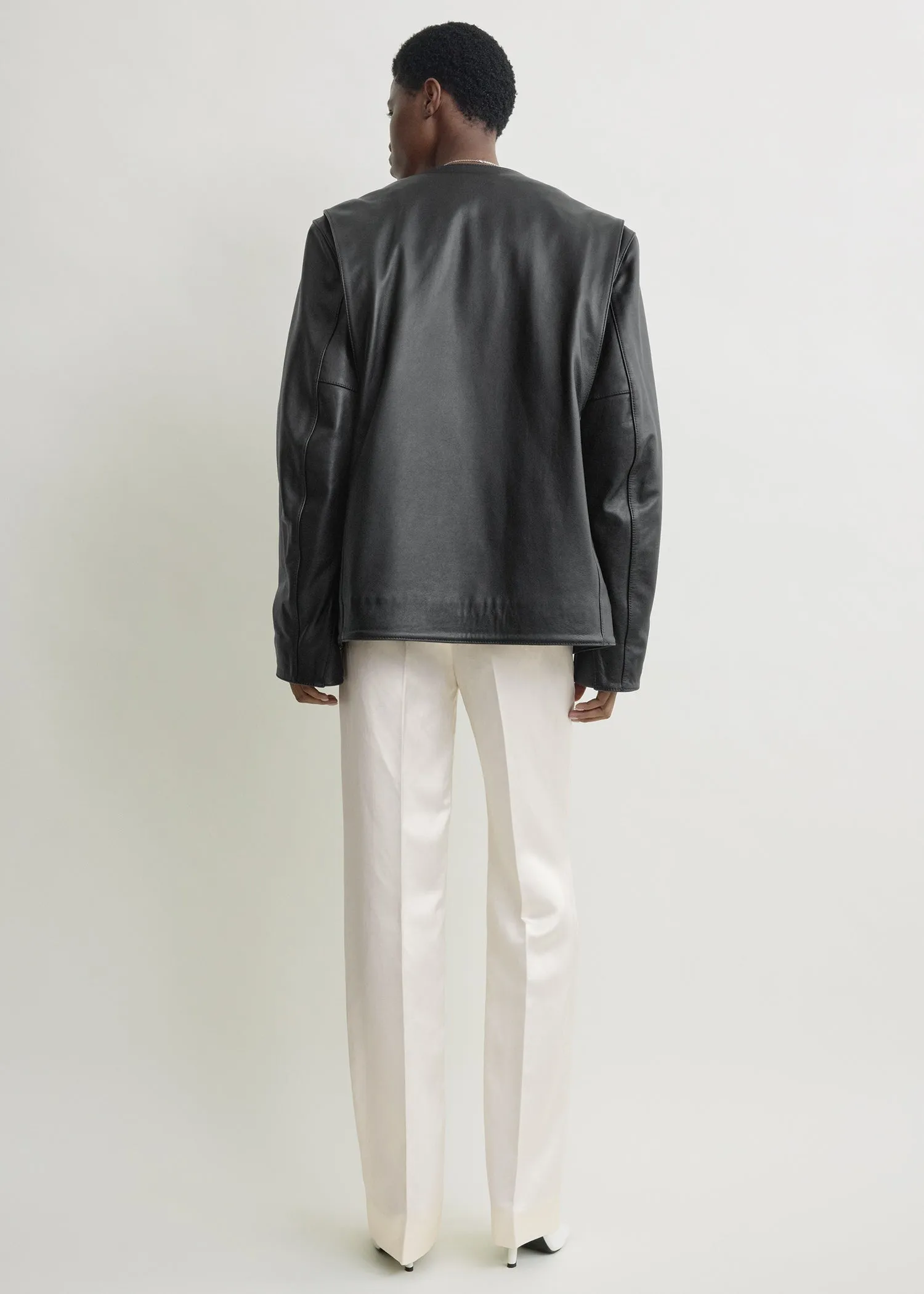 Minimal biker jacket black sold by Toteme product image thumbnail 3