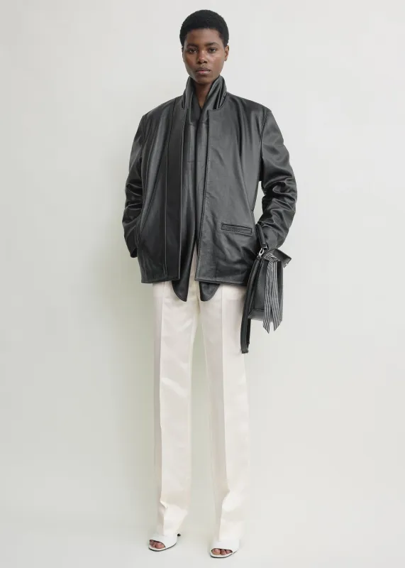 Minimal biker jacket black sold by Toteme