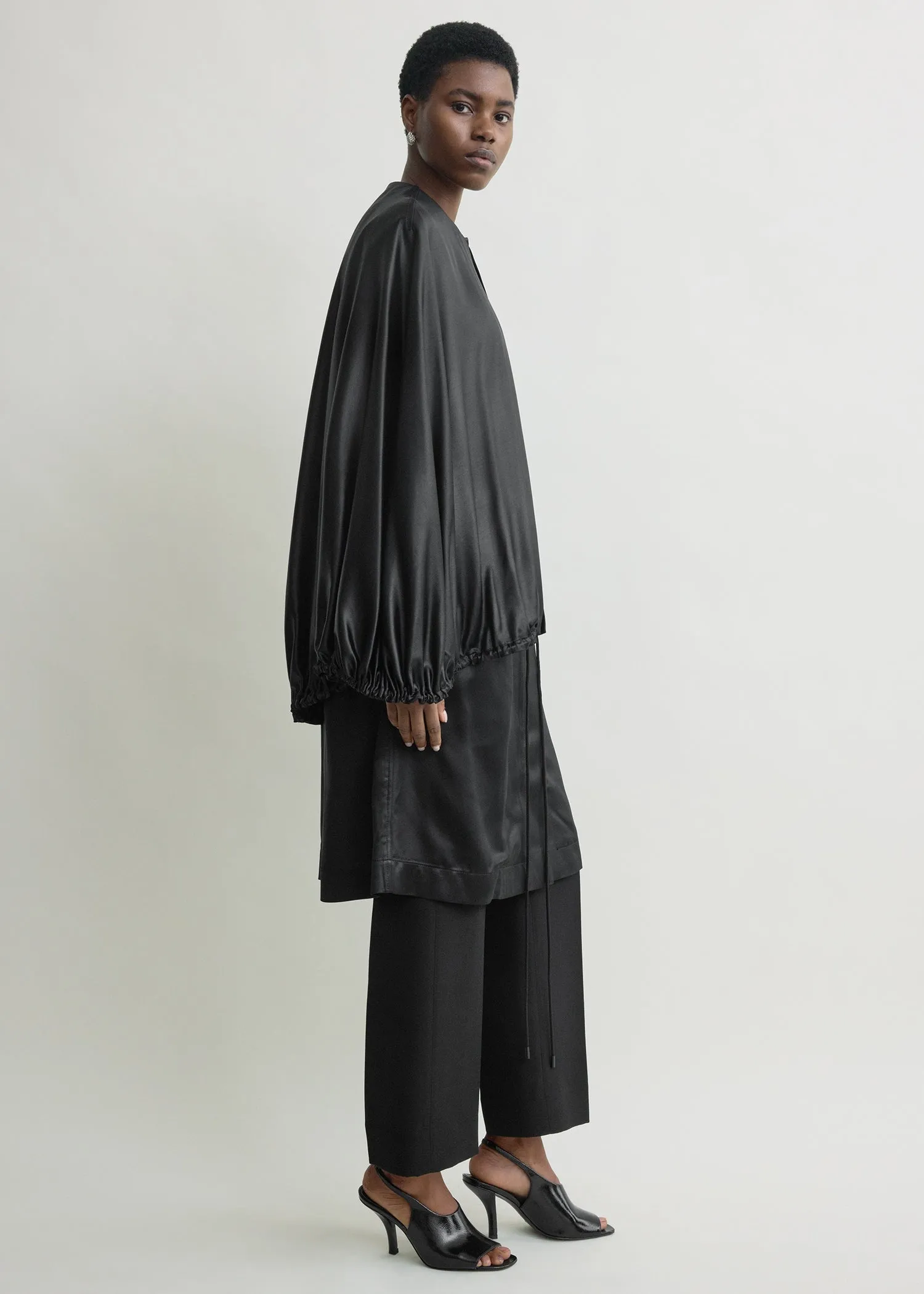 Detachable cape evening coat black sold by Toteme product image thumbnail 2