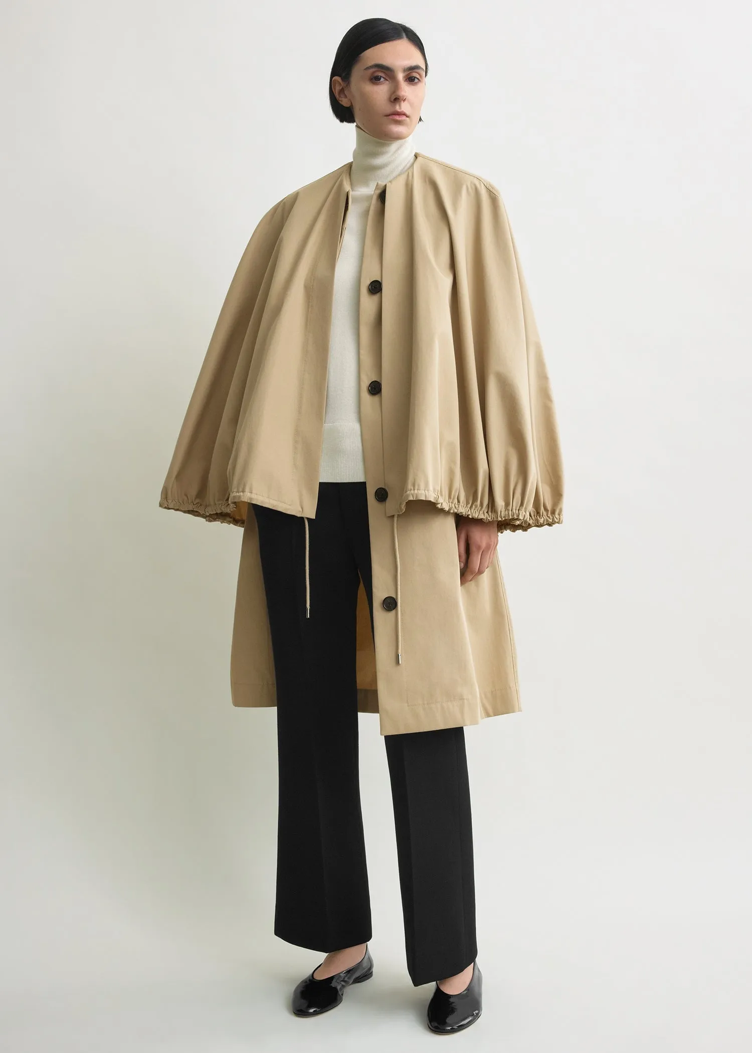 Detachable cape coat beige sold by Toteme product image thumbnail 5