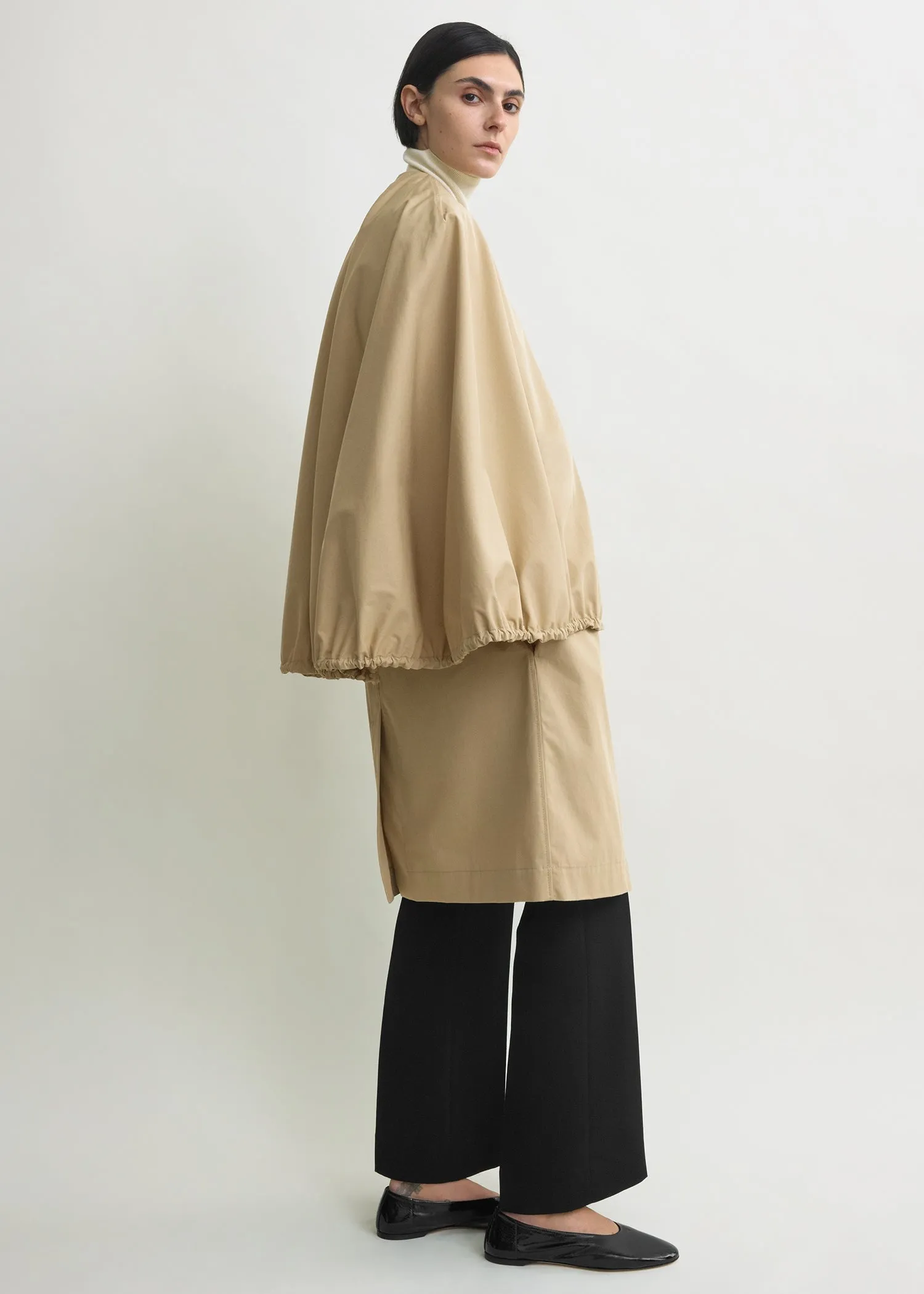 Detachable cape coat beige sold by Toteme product image thumbnail 2
