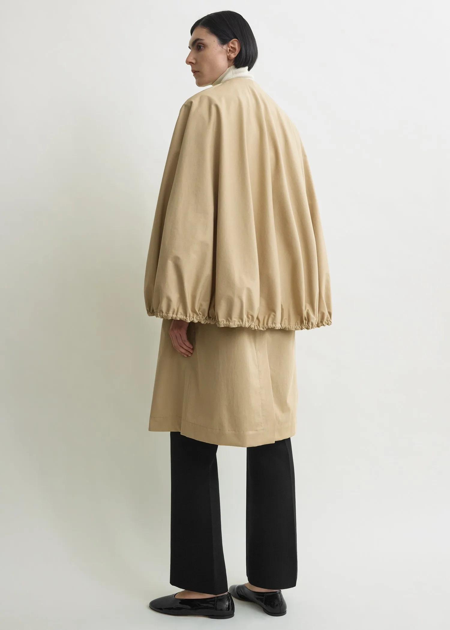 Detachable cape coat beige sold by Toteme product image thumbnail 3
