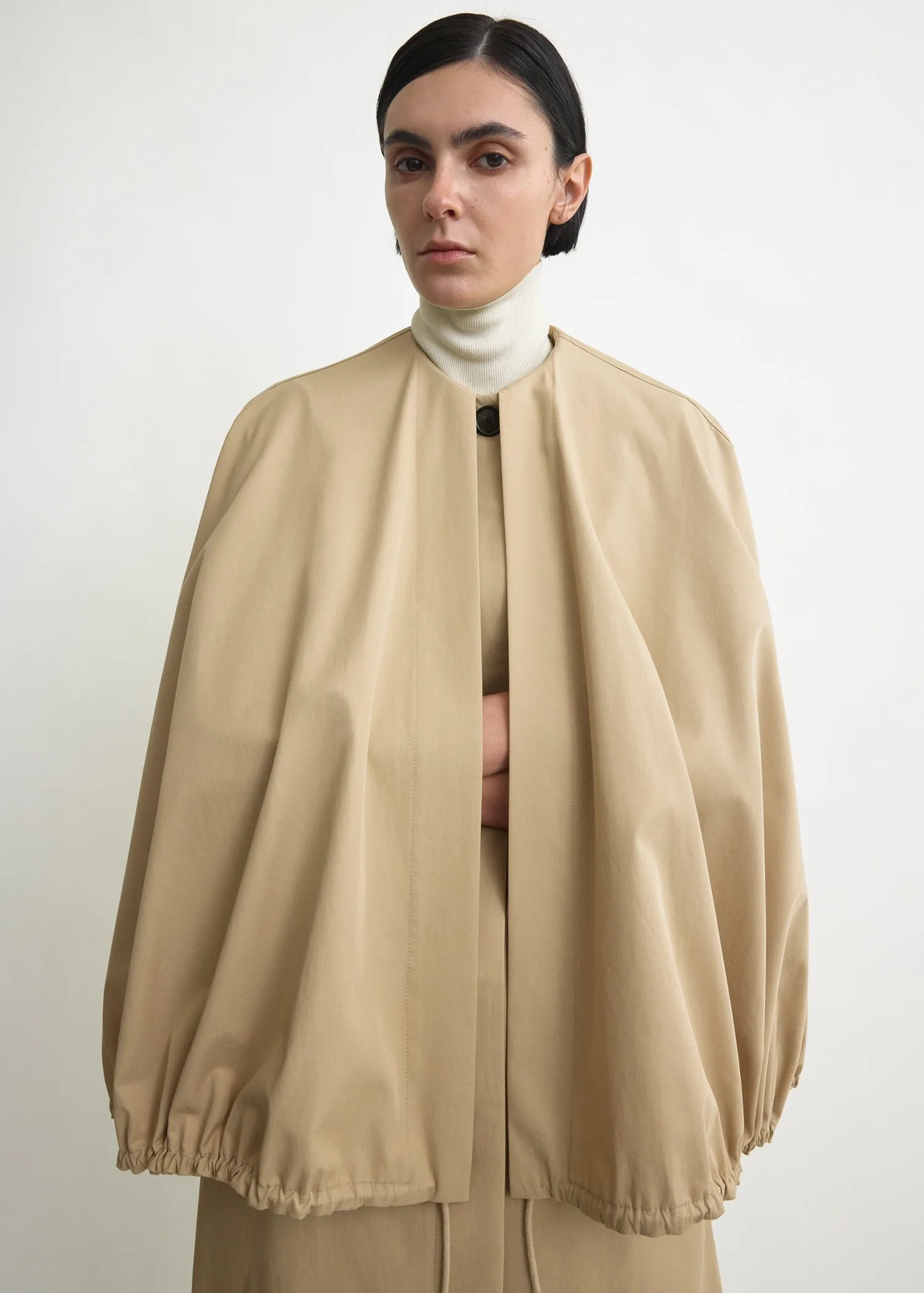 Detachable cape coat beige sold by Toteme product image thumbnail 4