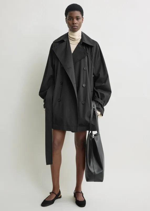 Washed cotton trench washed black sold by Toteme