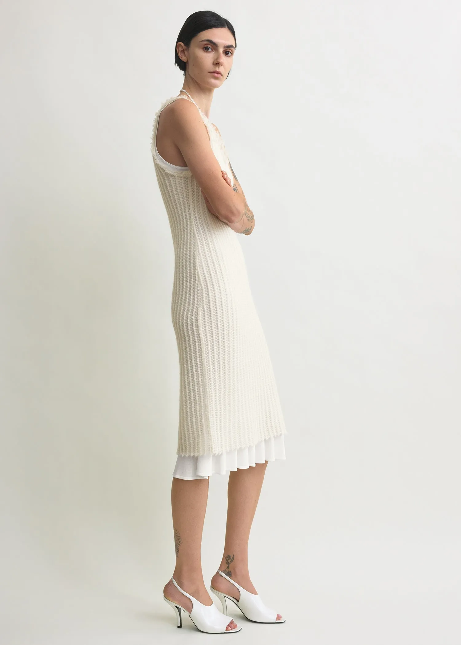 Mohair knit tank dress off-white sold by Toteme product image thumbnail 2