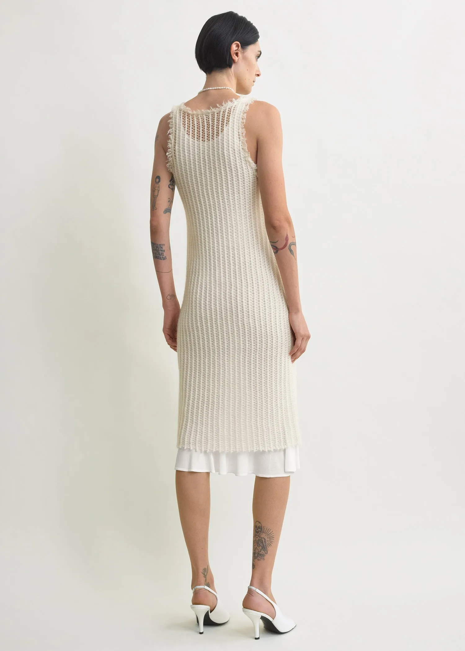 Mohair knit tank dress off-white sold by Toteme product image thumbnail 3