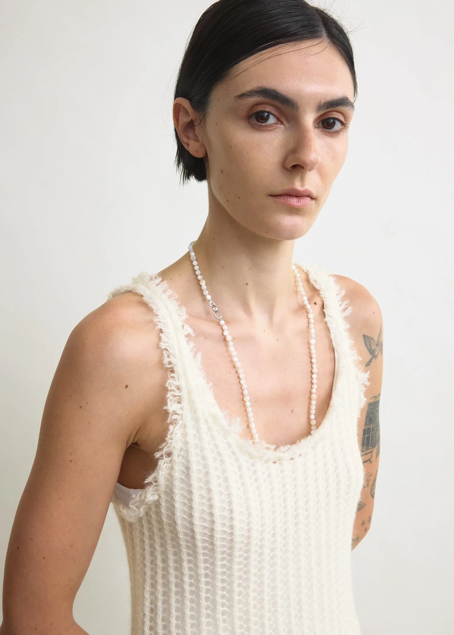 Mohair knit tank dress off-white sold by Toteme product image thumbnail 4