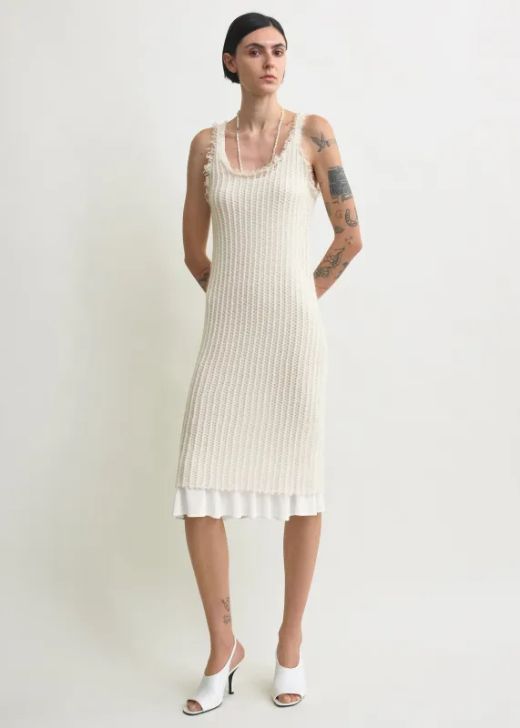 Mohair knit tank dress off-white made by Toteme