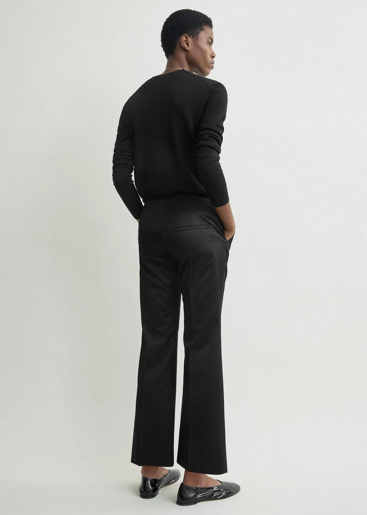 Kick flare raw-edge trousers black sold by Toteme product image thumbnail 2