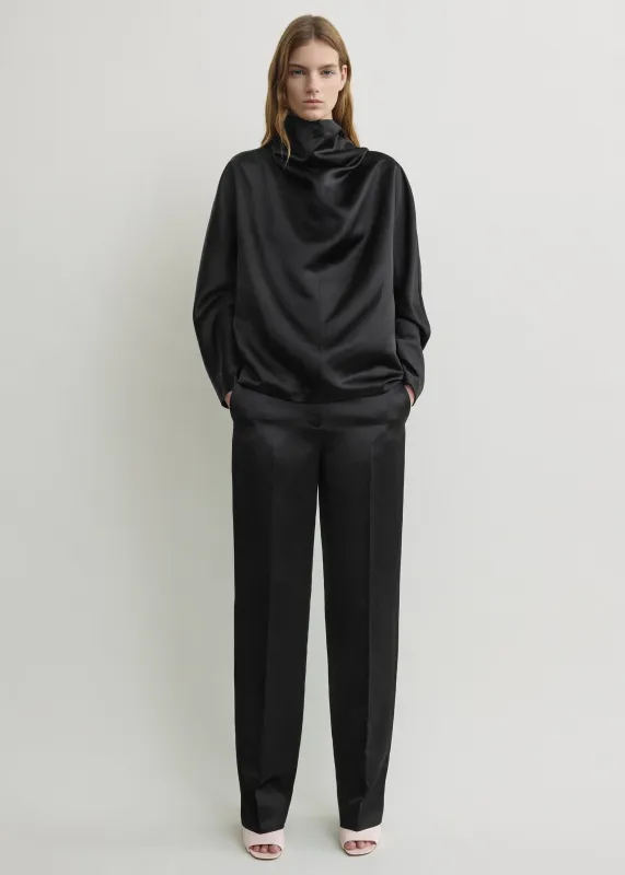 Cowl neck blouse black sold by Toteme