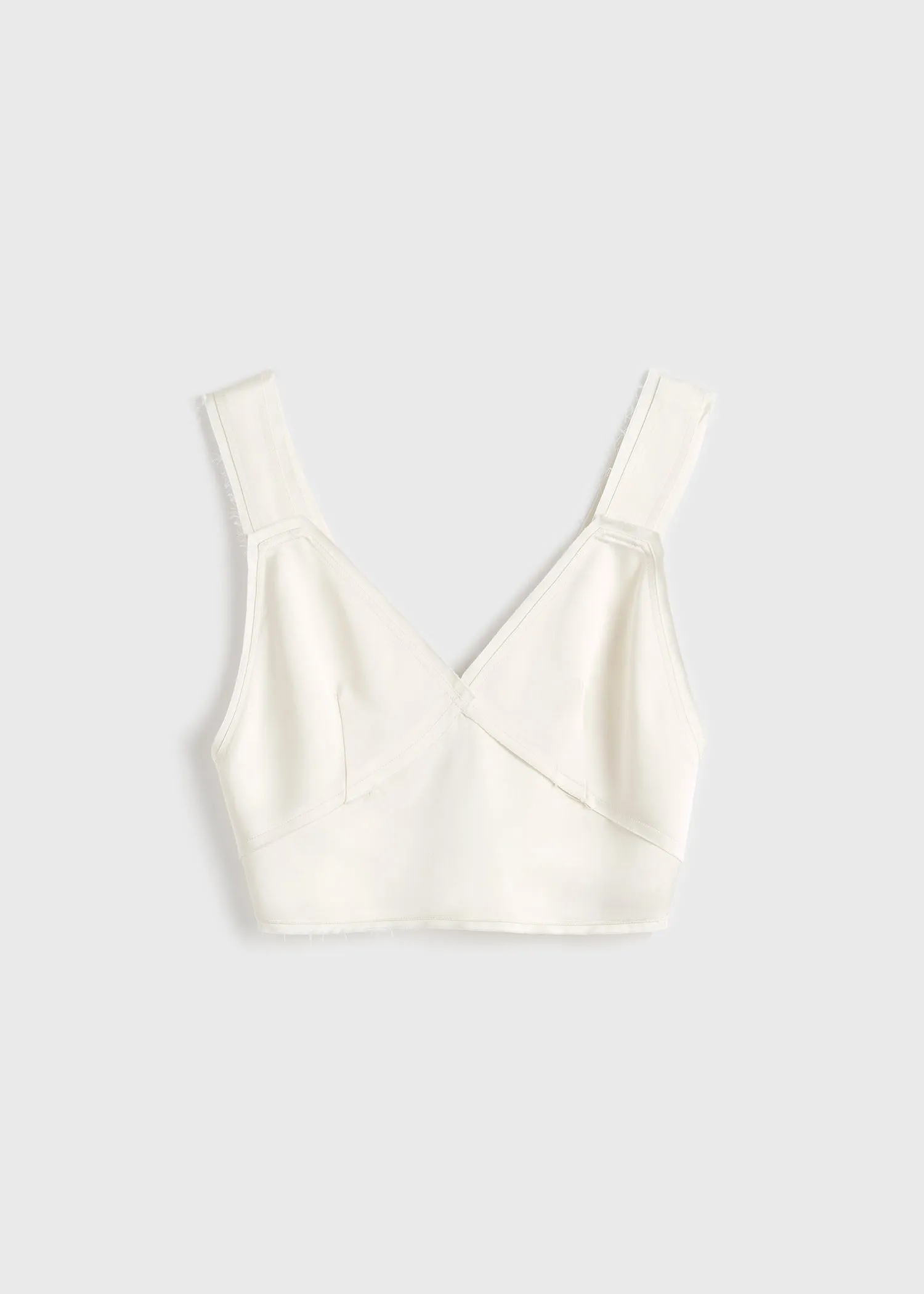 Cropped satin camisole off-white sold by Toteme product image thumbnail 5