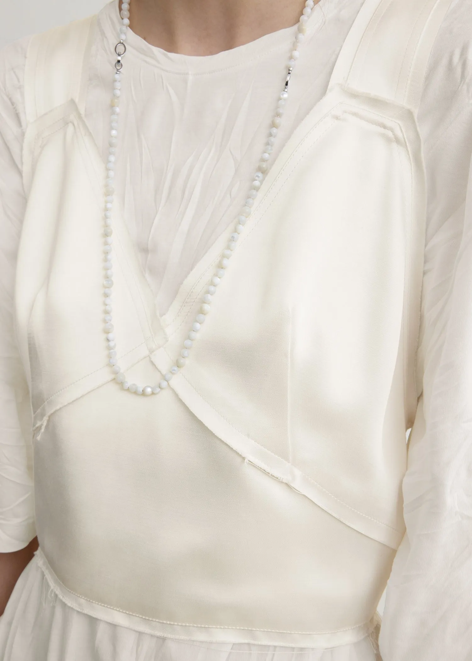 Cropped satin camisole off-white sold by Toteme product image thumbnail 4