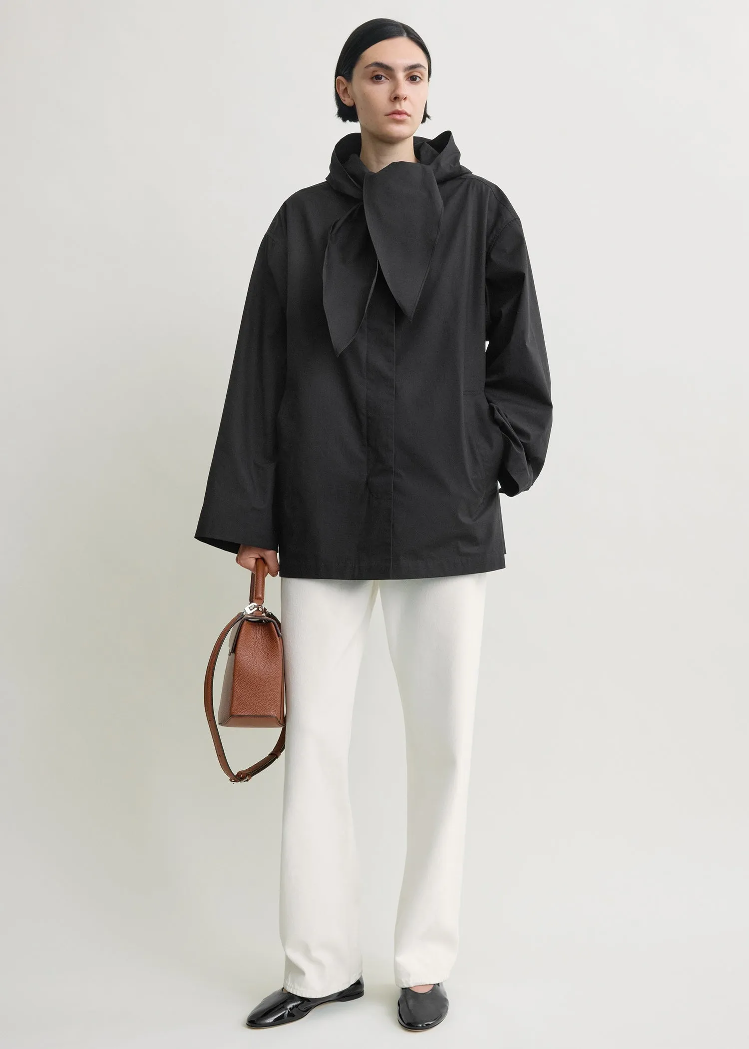 Technical scarf jacket black sold by Toteme