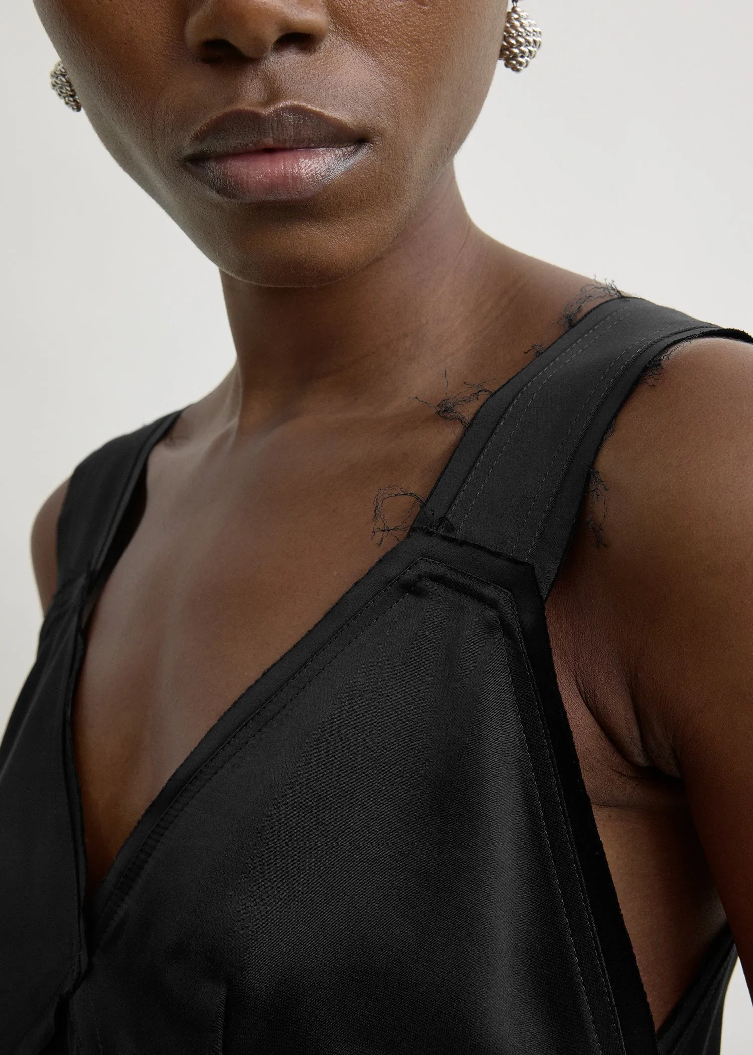 Cropped satin camisole black sold by Toteme product image thumbnail 5