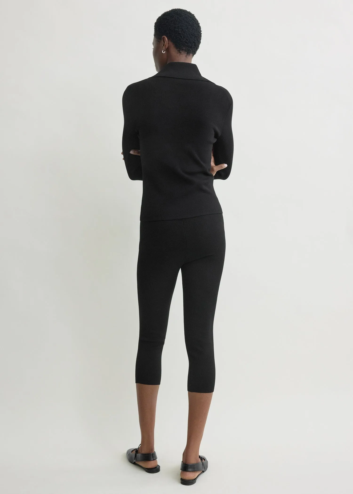 Capri knit leggings black sold by Toteme product image thumbnail 3