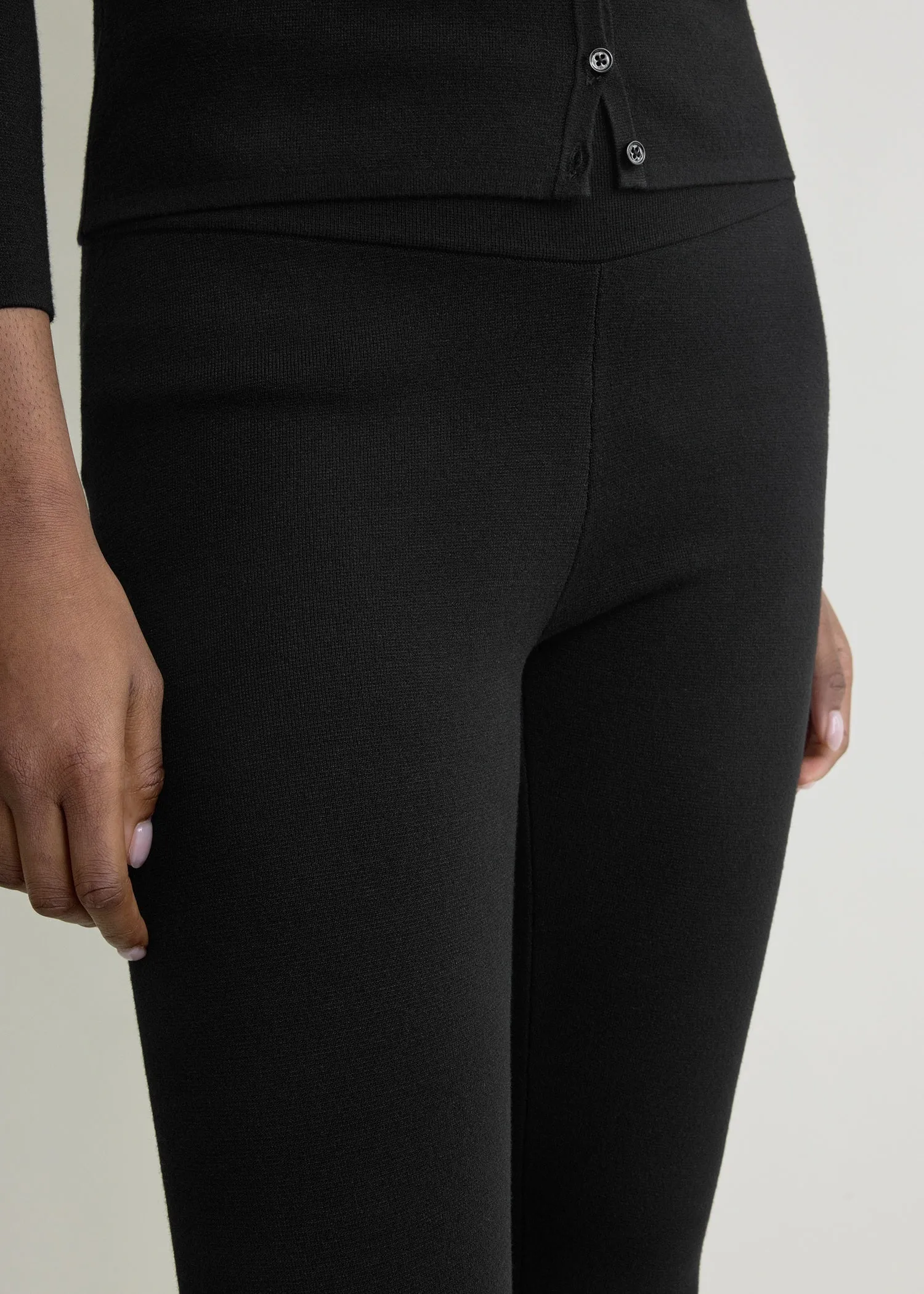 Capri knit leggings black sold by Toteme product image thumbnail 4