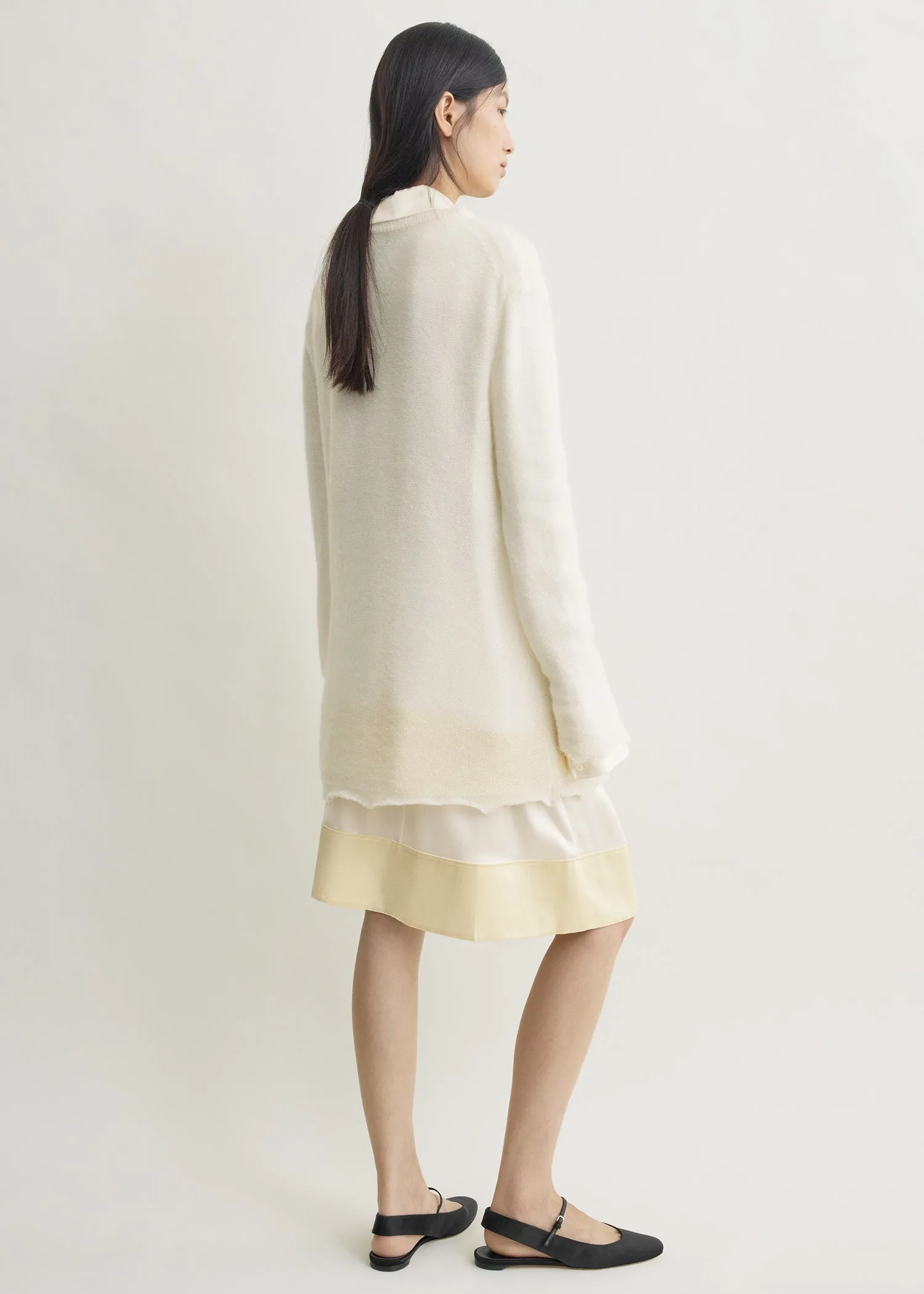 Long open weave knit off-white sold by Toteme product image thumbnail 3