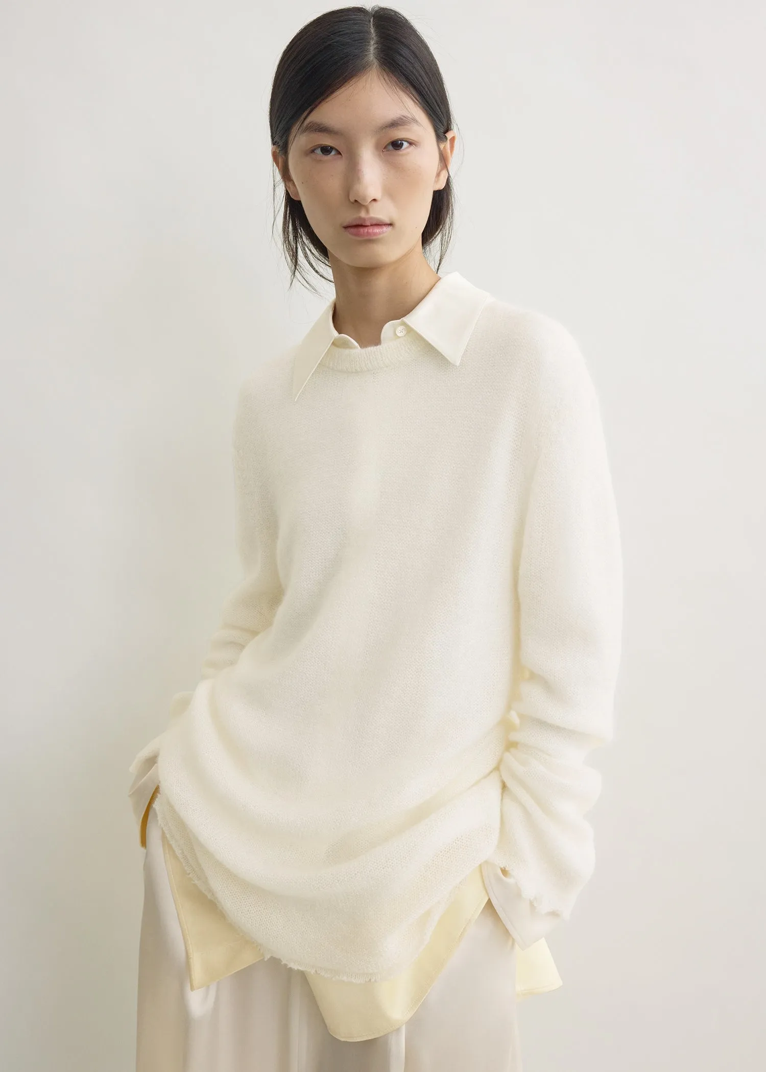 Long open weave knit off-white sold by Toteme product image thumbnail 4