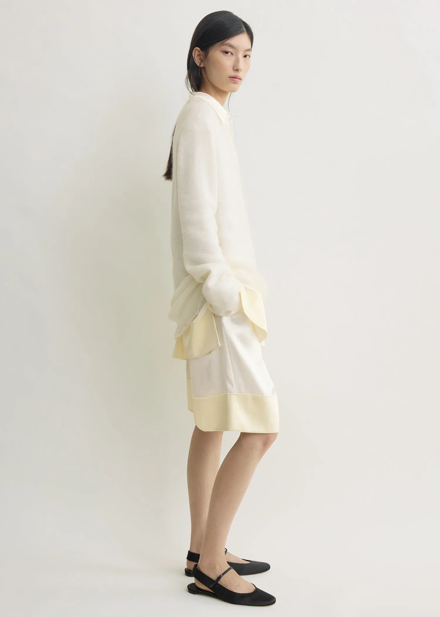 Long open weave knit off-white sold by Toteme product image thumbnail 2