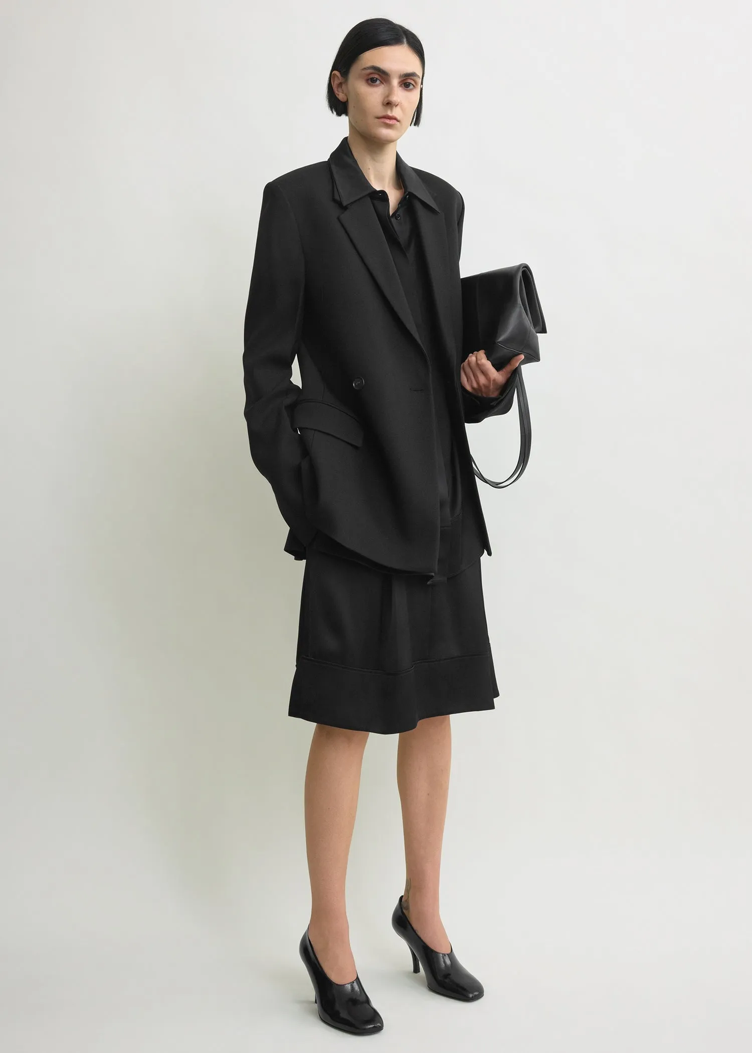 Long boxy blazer black sold by Toteme product image thumbnail 2