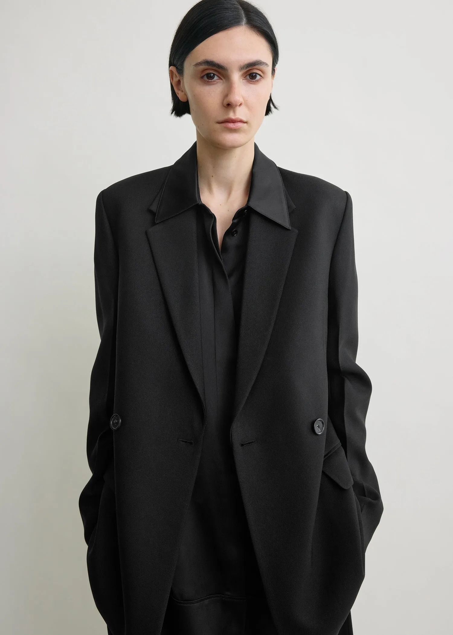 Long boxy blazer black sold by Toteme product image thumbnail 4