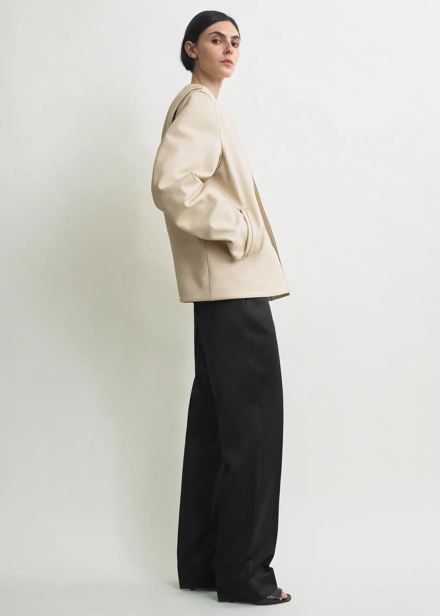 Minimal biker jacket stone sold by Toteme product image thumbnail 2