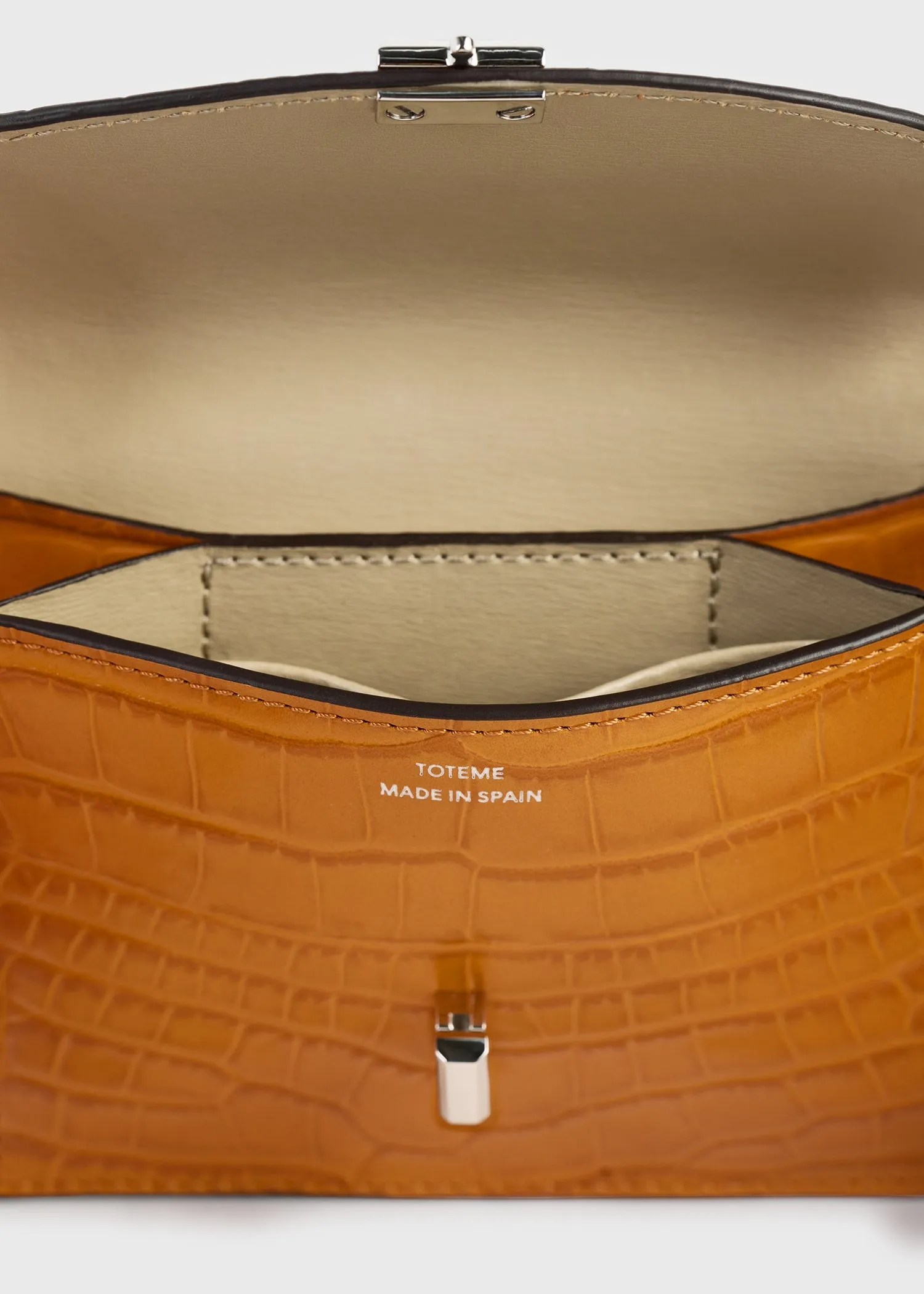 T-lock croco-embossed cardholder tangerine sold by Toteme product image thumbnail 5