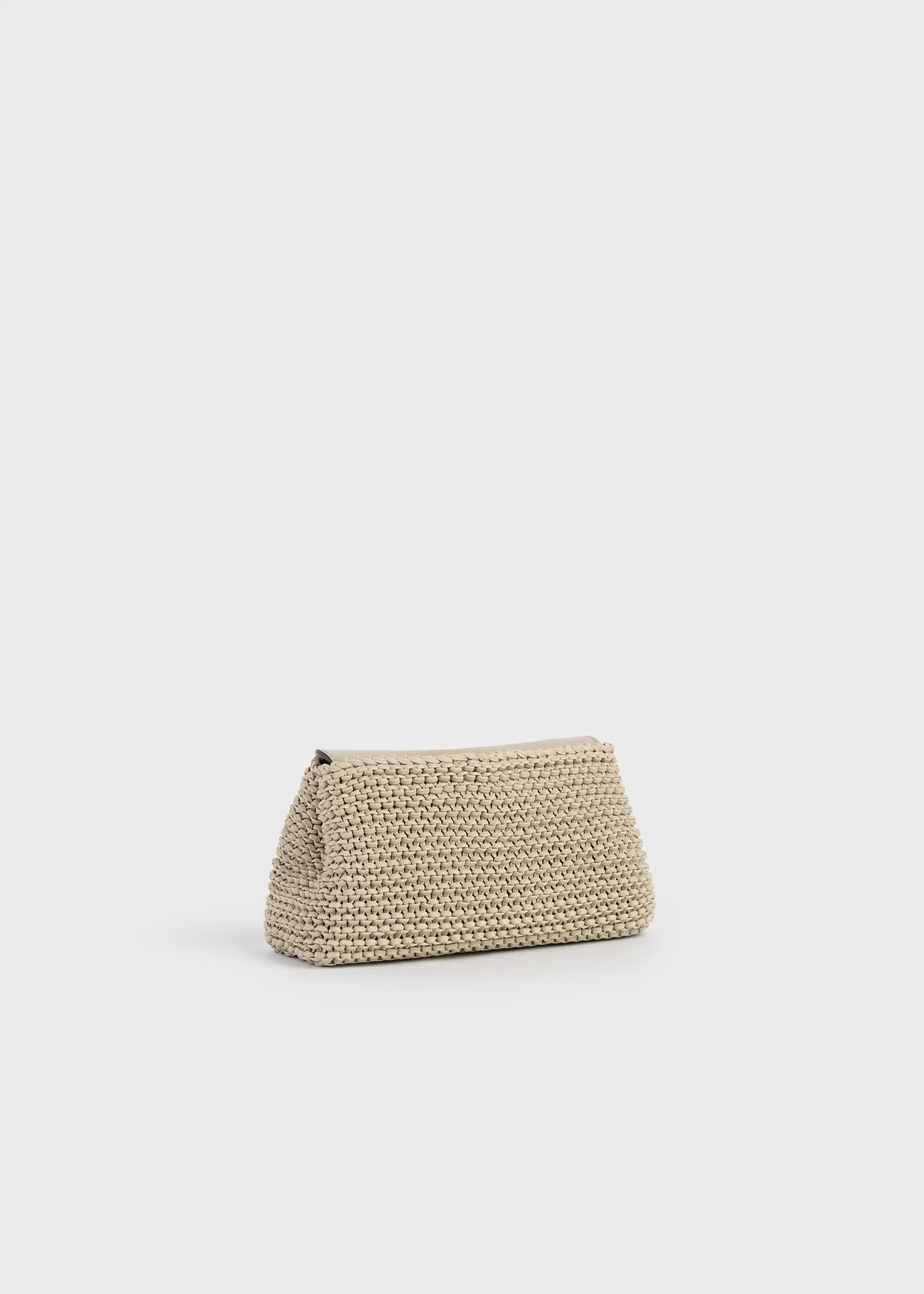 Mini T-lock woven-leather clutch fawn sold by Toteme product image thumbnail 4