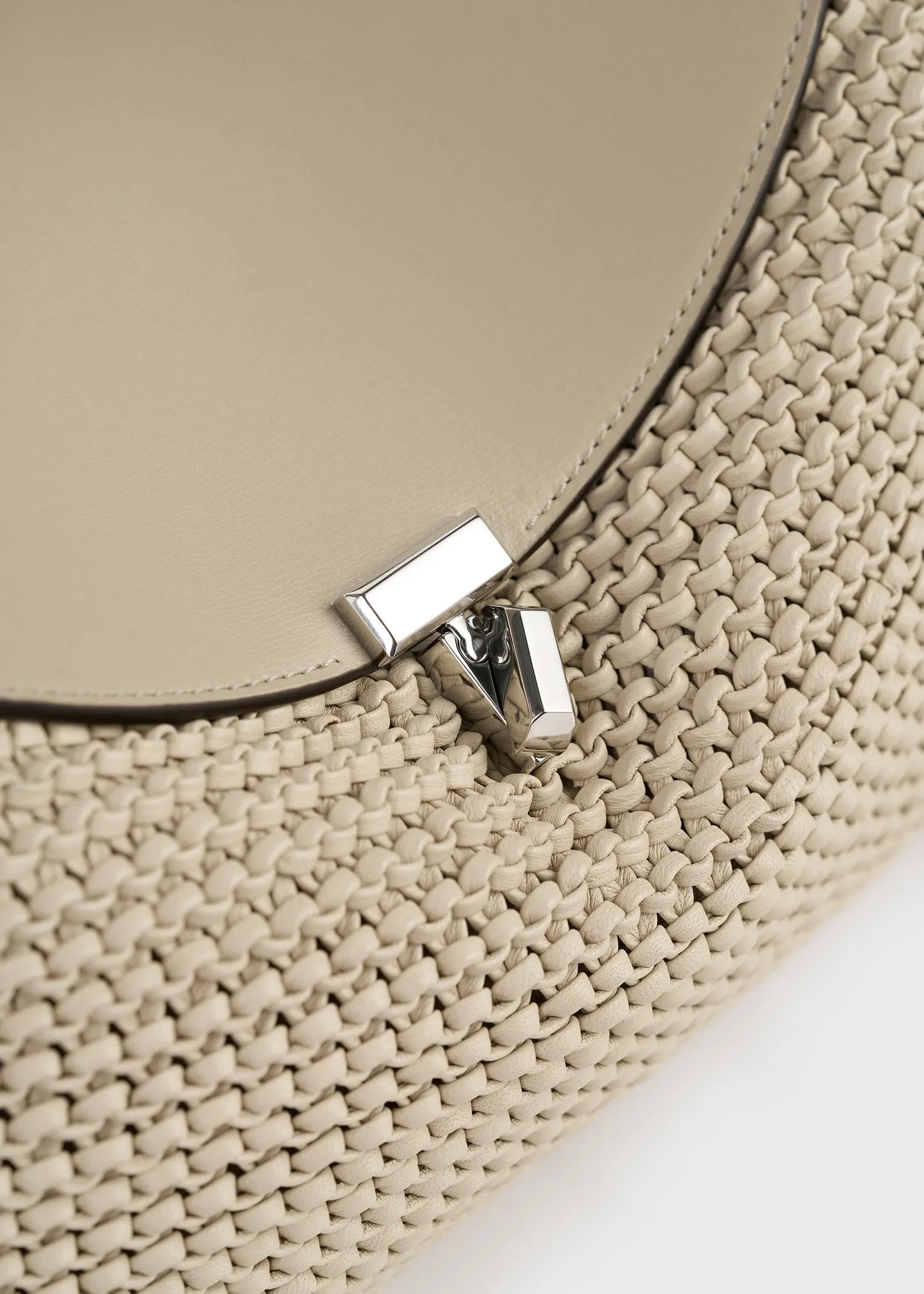 T-lock woven-leather top handle fawn sold by Toteme product image thumbnail 5